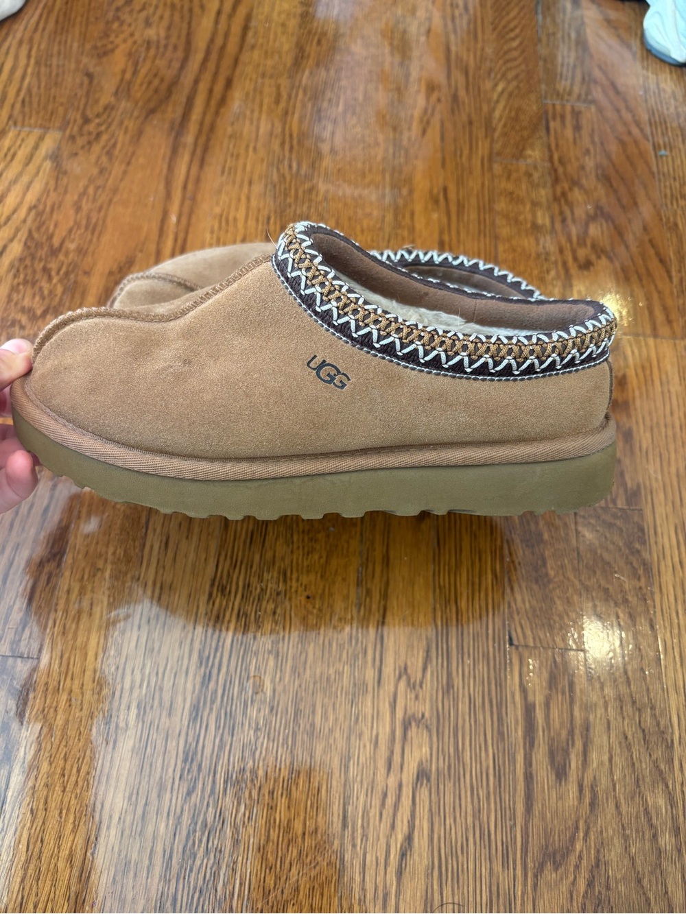 UGG Women’s Tasman Suede Slip-On Slippers in Chestnut